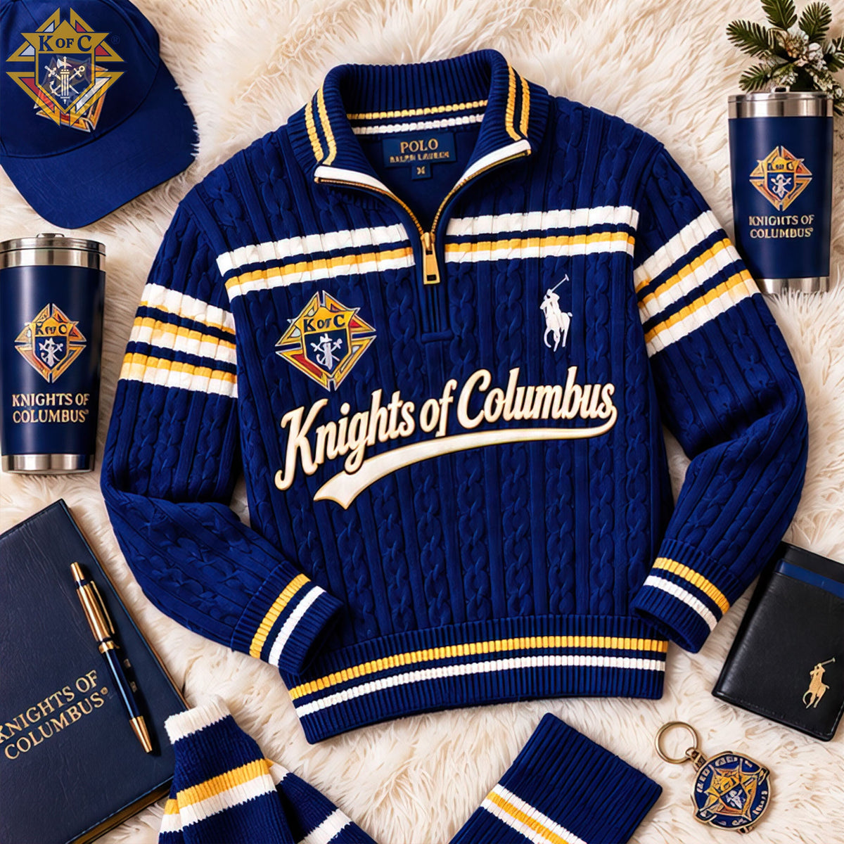 Premium Cable-Knit Quarter-Zip Sweater HANNN TND KOC 3010263