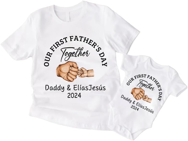 Personalized First Fathers Day Shirt, dad and Baby Matching Outfits, dad and Son Matching Shirts, Fathers Day Shirt