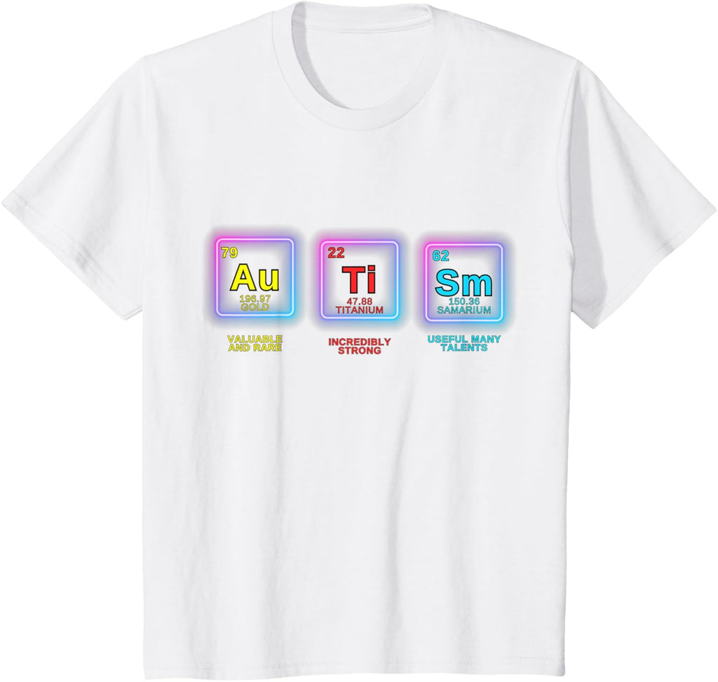 Autism Awareness Kids Women Men Elements Periodic Table ASD