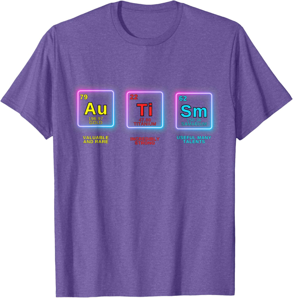 Autism Awareness Kids Women Men Elements Periodic Table ASD