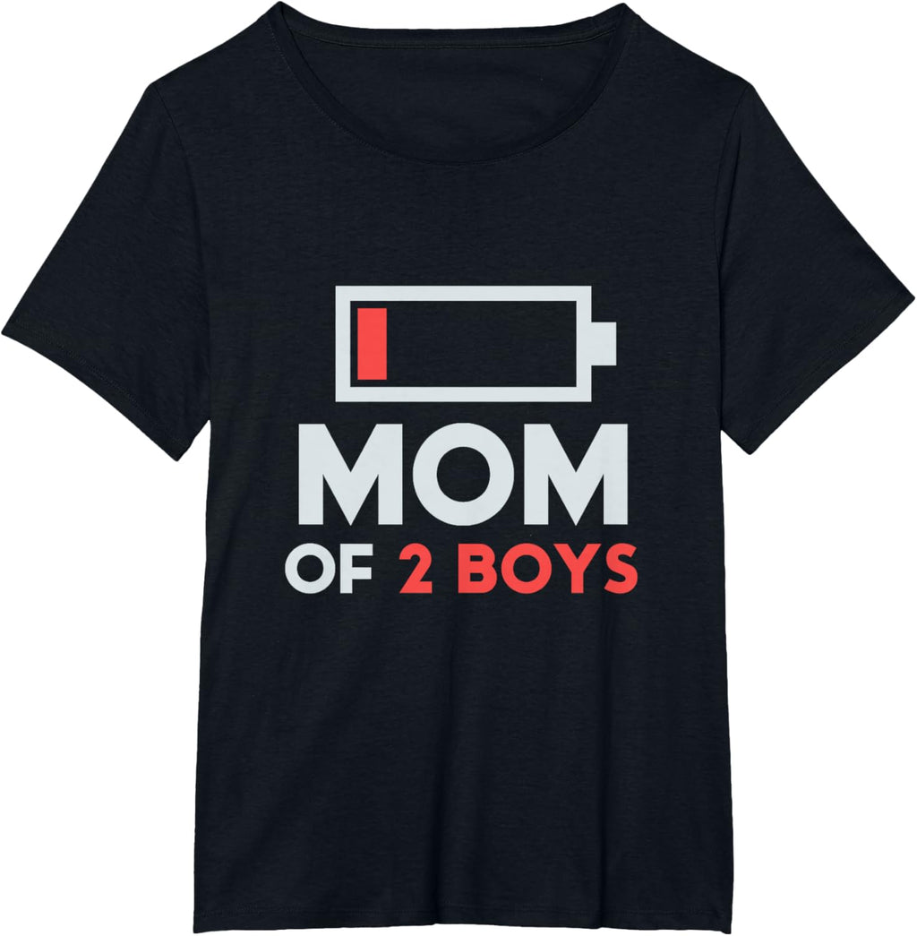 Mom of 2 Boys Gift from Son Mothers Day Birthday Women Mother Shirt