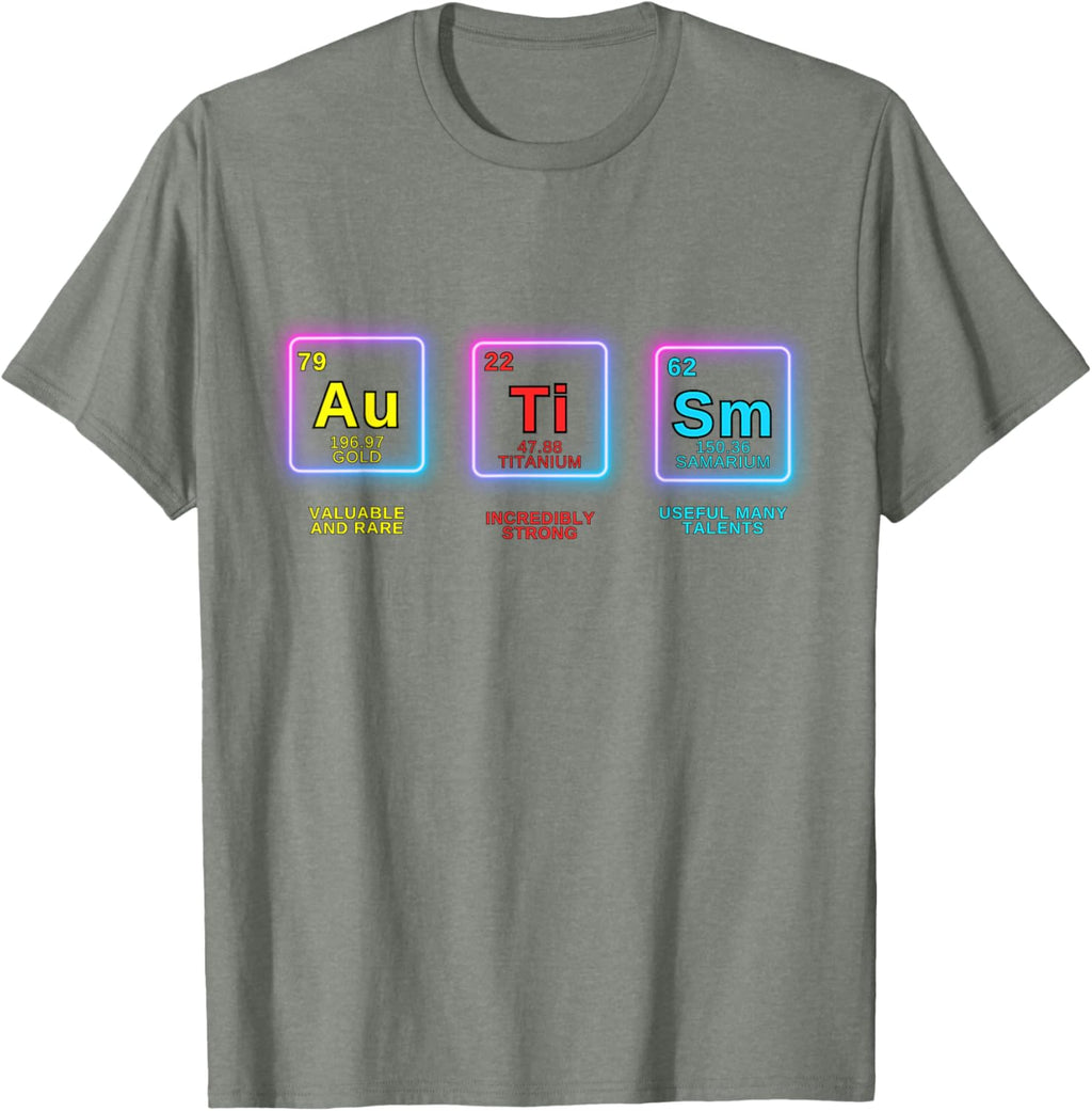 Autism Awareness Kids Women Men Elements Periodic Table ASD
