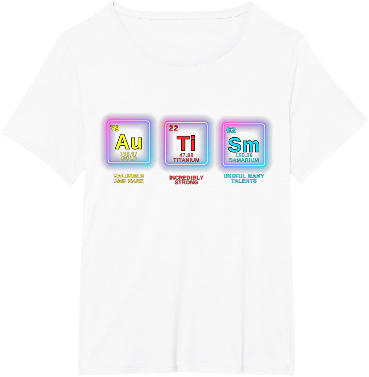 Autism Awareness Kids Women Men Elements Periodic Table ASD