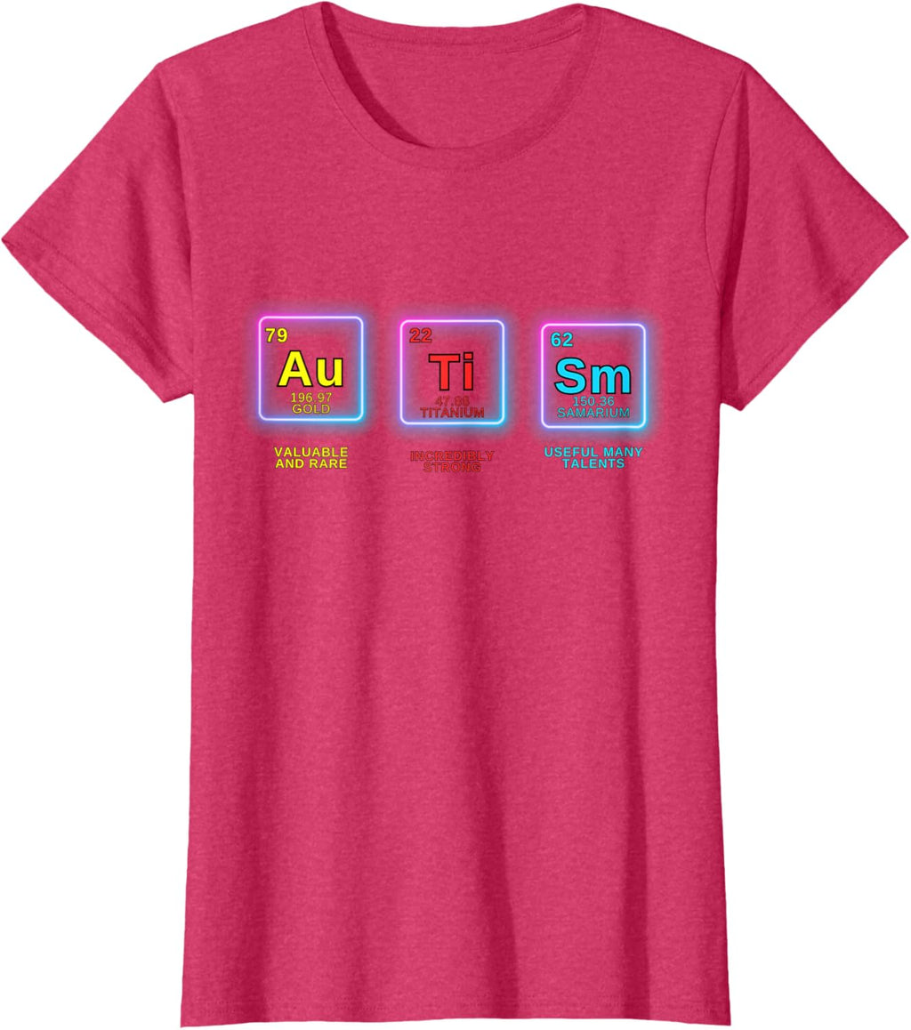 Autism Awareness Kids Women Men Elements Periodic Table ASD
