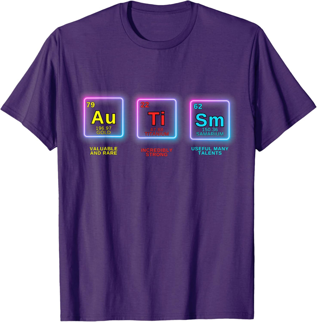 Autism Awareness Kids Women Men Elements Periodic Table ASD