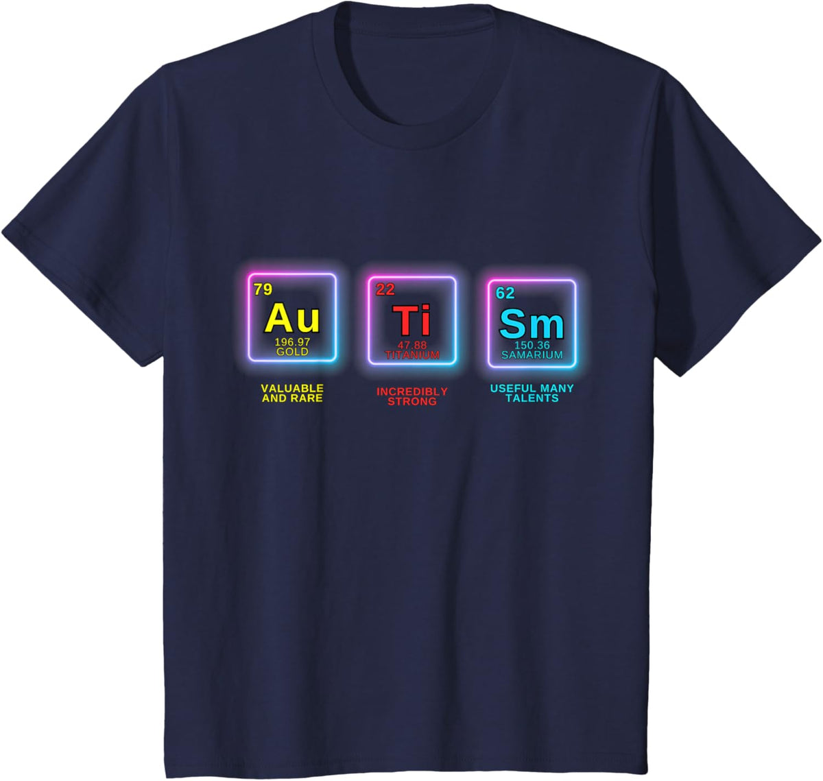 Autism Awareness Kids Women Men Elements Periodic Table ASD