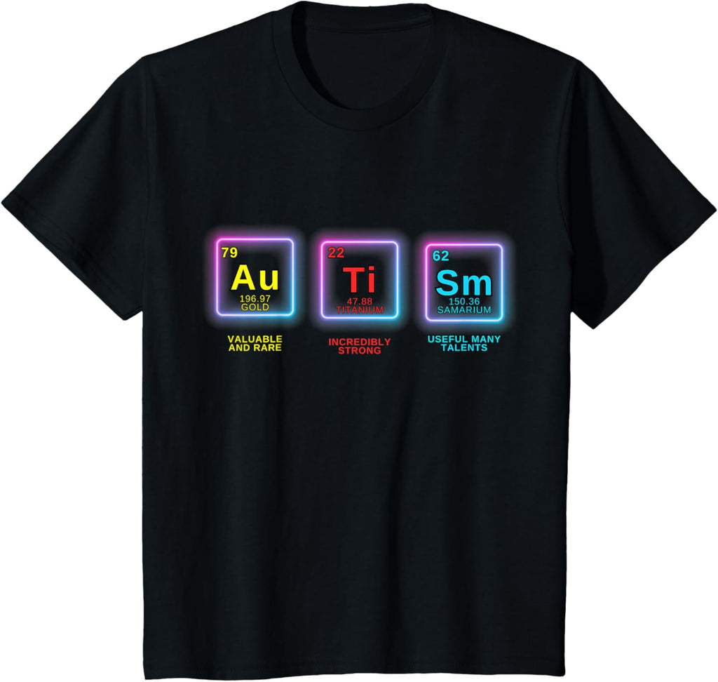 Autism Awareness Kids Women Men Elements Periodic Table ASD
