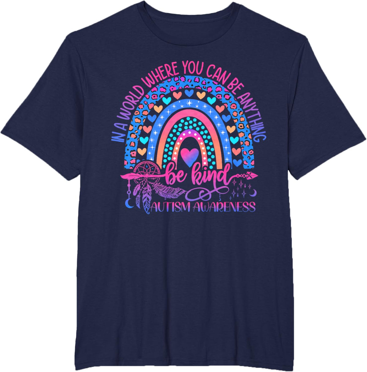 Autism Awareness Be Kind Leopard Rainbow Choose Kindness