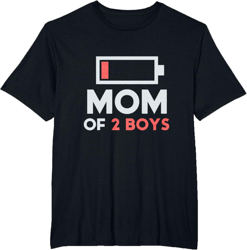 Mom of 2 Boys Gift from Son Mothers Day Birthday Women Mother Shirt