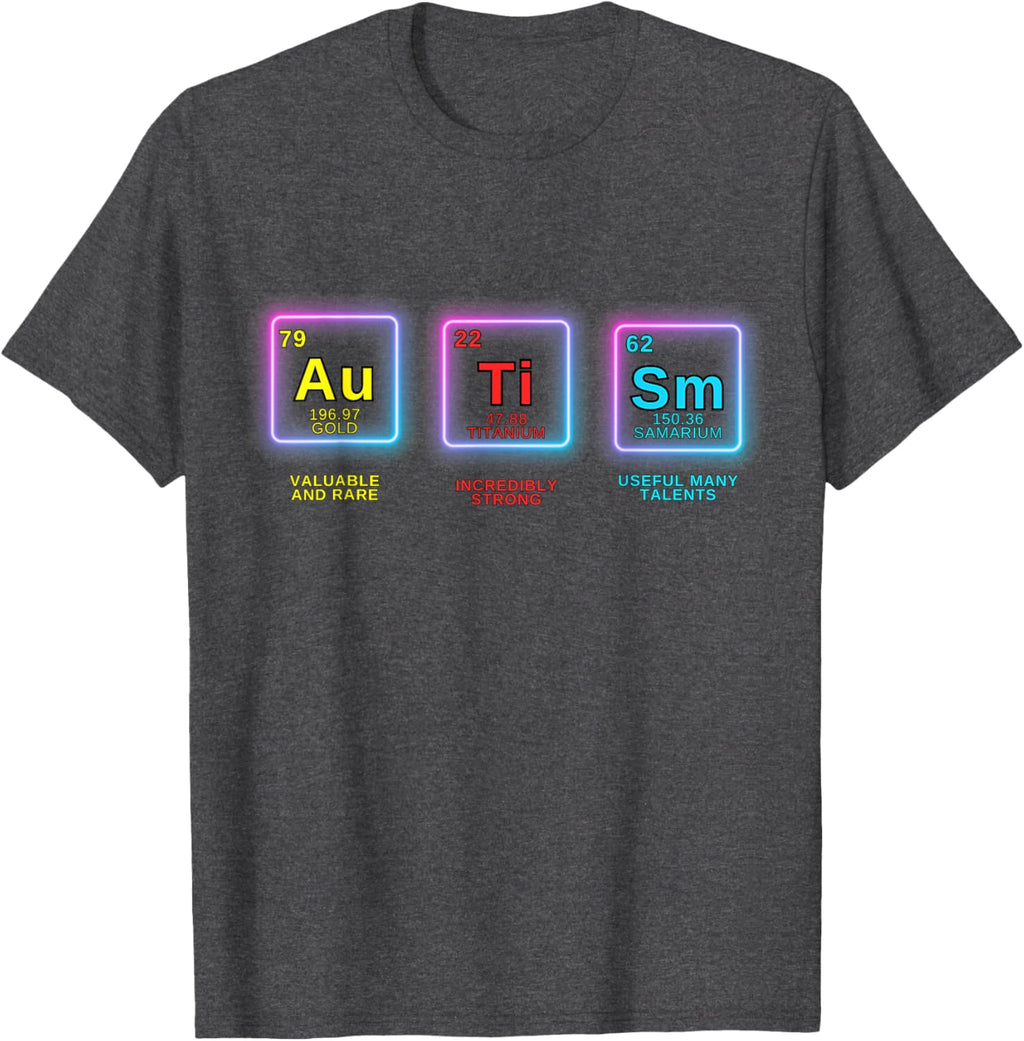 Autism Awareness Kids Women Men Elements Periodic Table ASD