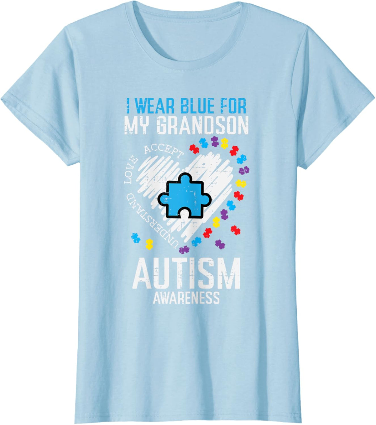 Blue For Grandson Autism Awareness Family Grandma Grandpa