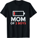 Mom of 2 Boys Gift from Son Mothers Day Birthday Women Mother Shirt