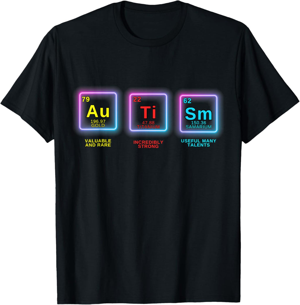 Autism Awareness Kids Women Men Elements Periodic Table ASD