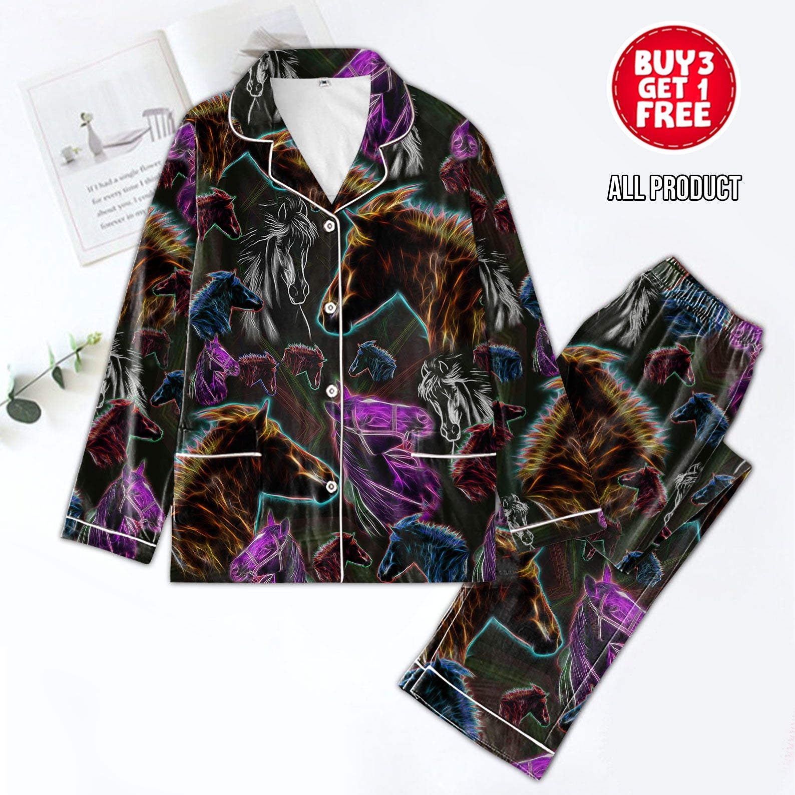 Personalized Horse Pajamas, Horse Riding Shirts, Horse Rider Gift , Gifts For Horseback Riders , Horse Pajamas For Women , Gifts For Horse Lovers