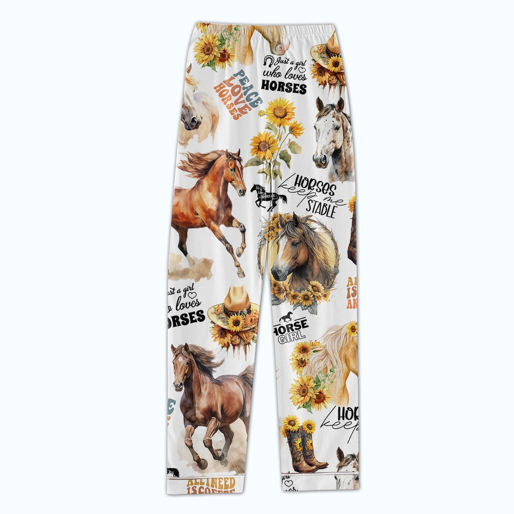 Personalized Women's Pajama Set, Gift For Horse Lovers