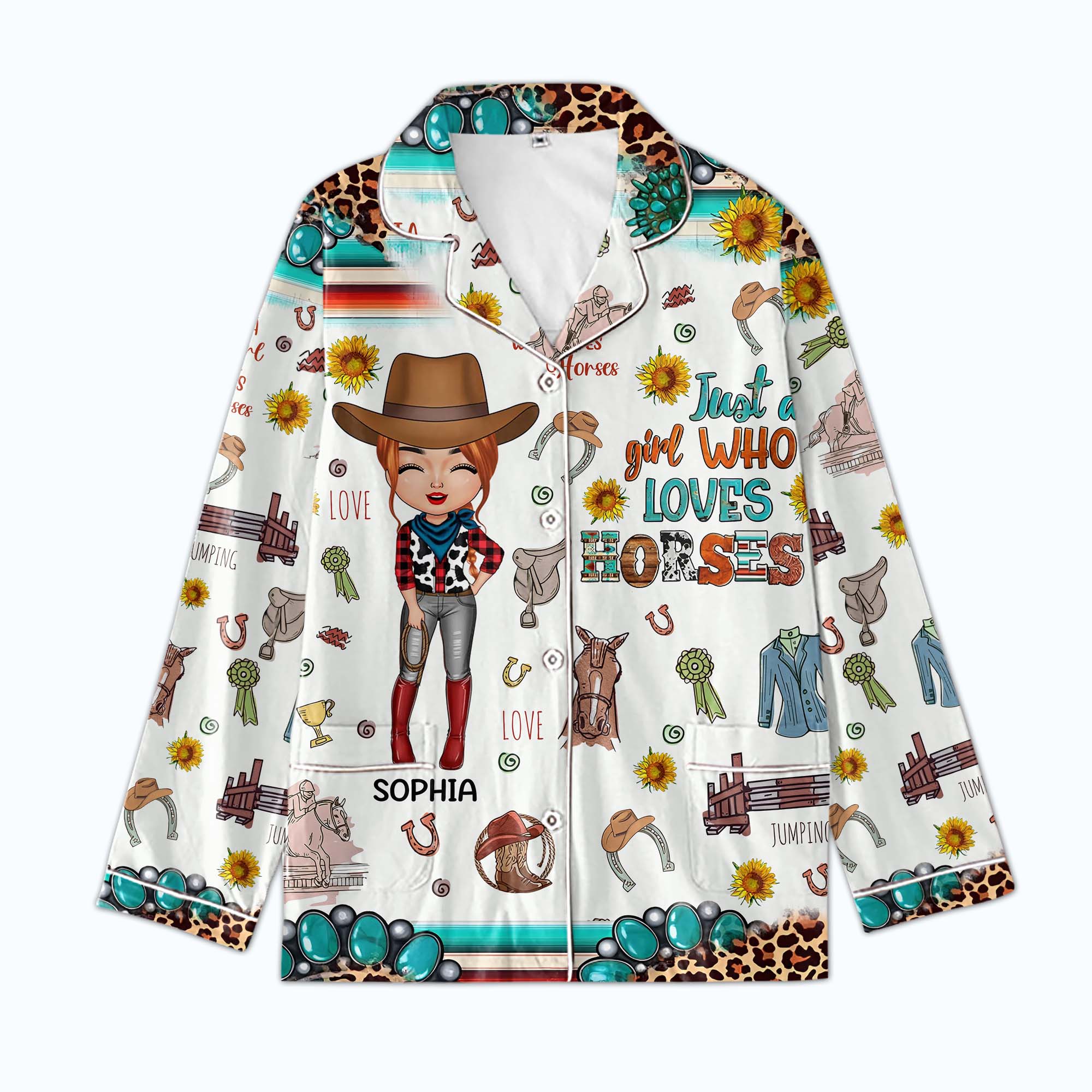 Personalized Women's Pajama Set, Gift For Cowgirls