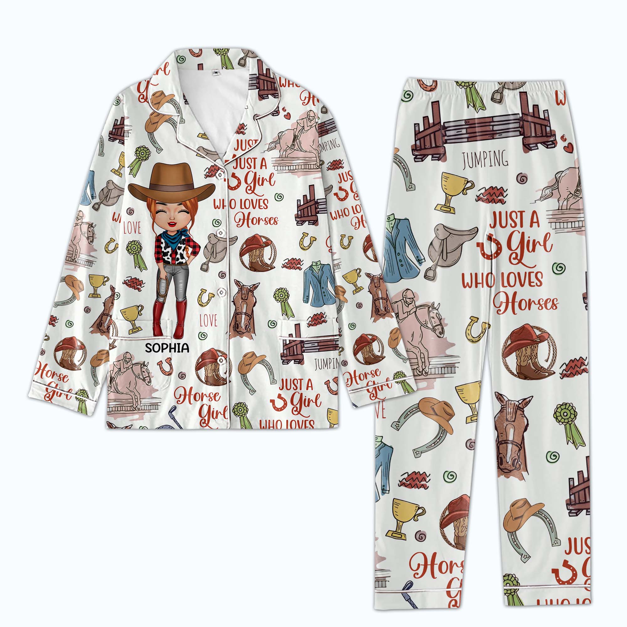 Personalized Women's Pajama Set, Gift For Cowgirls